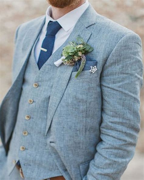 dusty blue men's suit wedding.